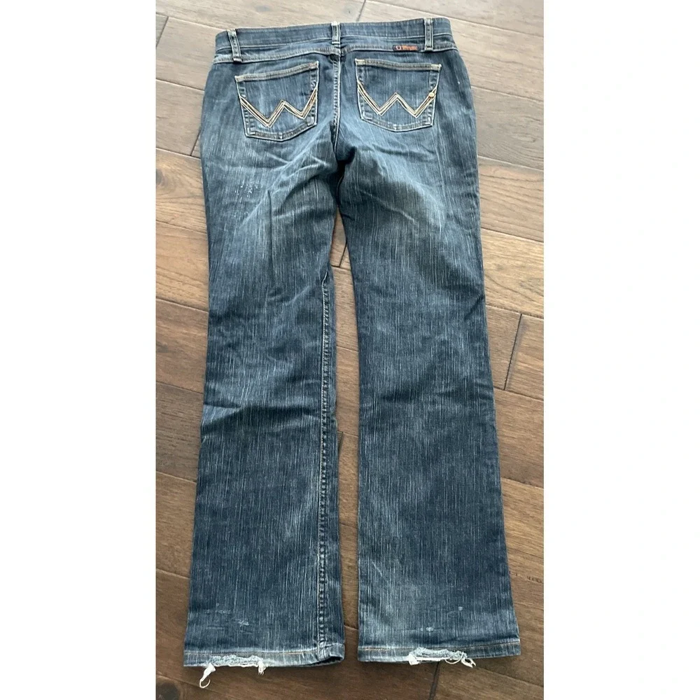 Wrangler Jeans Womens 7/8x32 Q-Baby Boot Cut Western‎ Cowgirl Rodeo Blue Denim